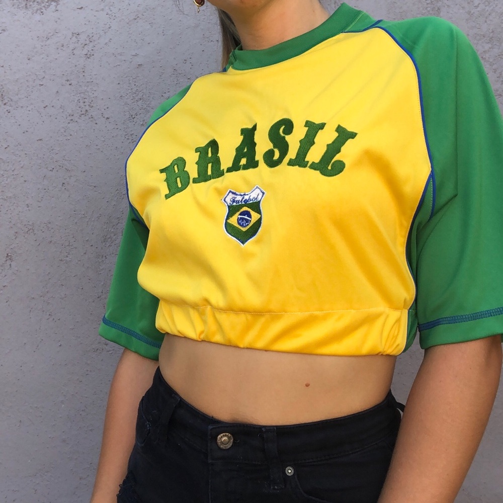 Brazil National custom crop soccer jersey